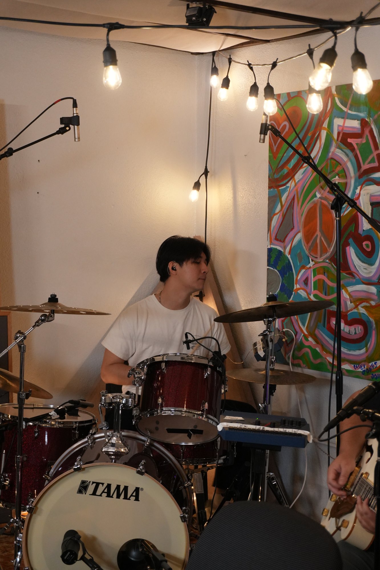 Studio session with band